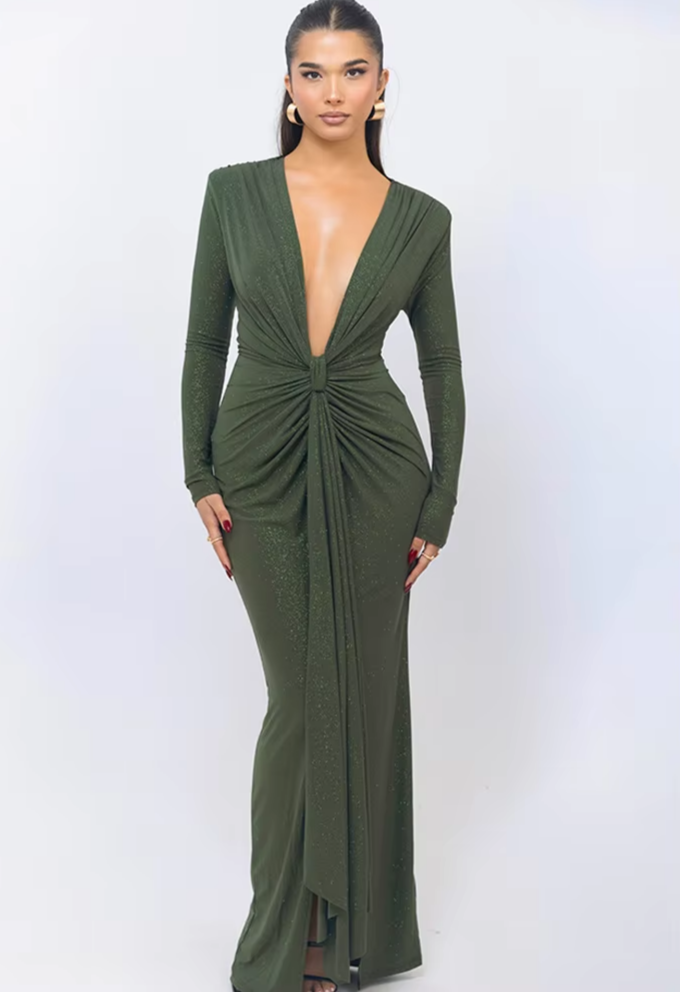 Glitter Black Deep V Neck Long Dresses Elegant Birthday Dress Evening Gowns for Women Elegant Winter 2024