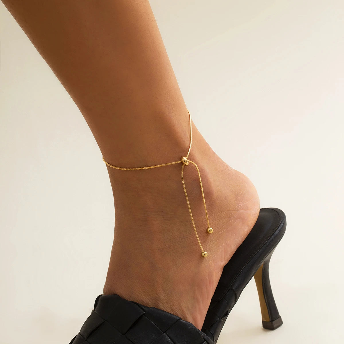 Adjustable Chain Anklet Bracelet for Women Vintage Fashion Simple Thin Chain Anklet Female Foot Beach Jewelry 2022 Gift