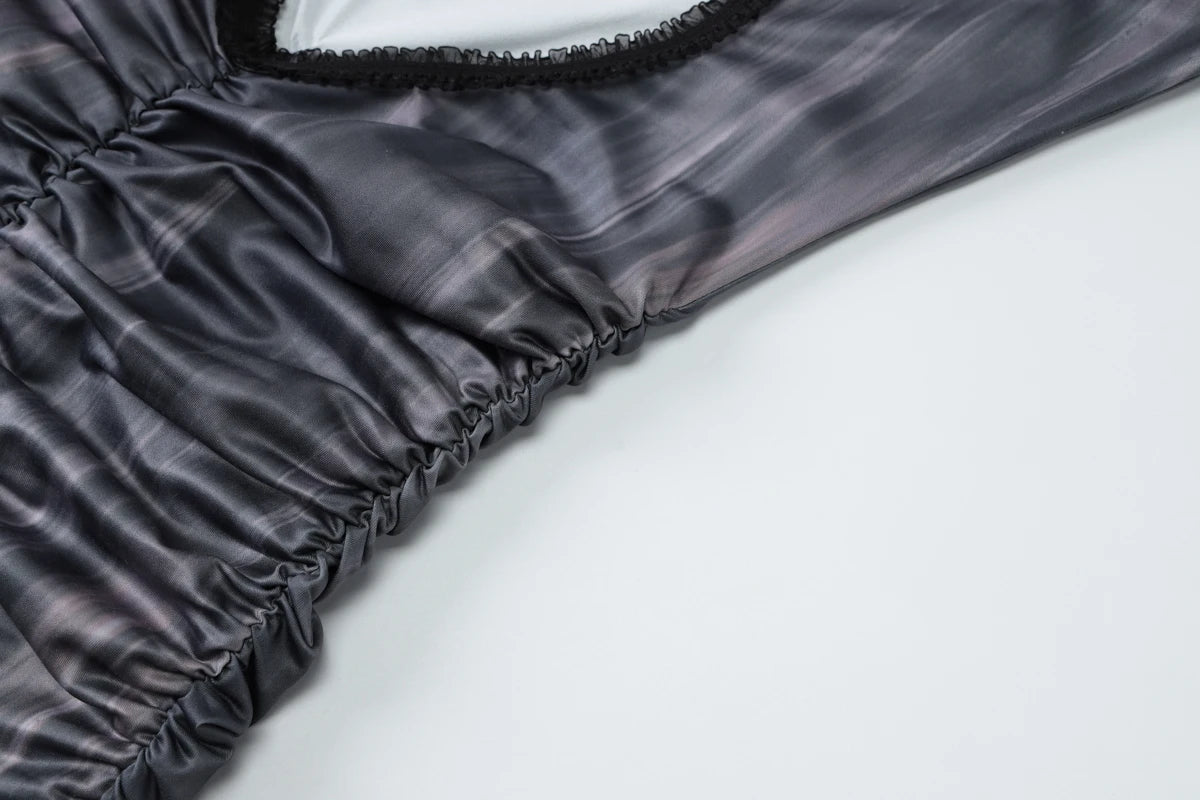 Hollow Dress Women Y2K Ruched Split Irregular Hem Backless Skinny Sexy Midnight Wild Hottie Summer Trend Mini Bodycon