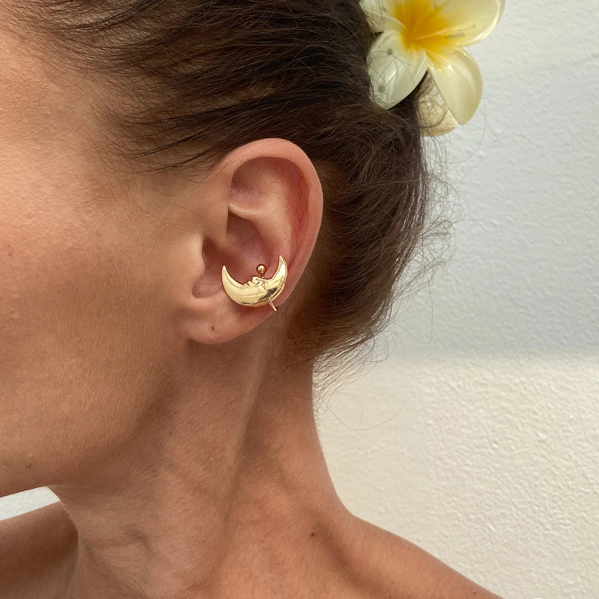 1PC Simple Metal Starfish Flower Ear Cuff for Women Non Piercing Fake Cartilage Moon Scallop Clip Earrings Jewelry Gift