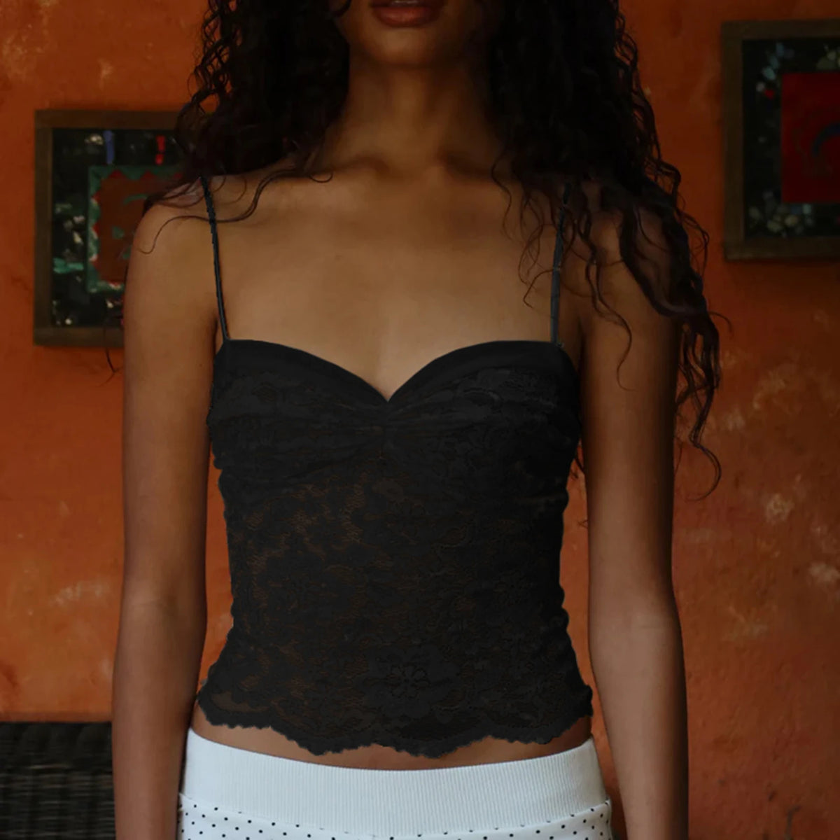 Women Y2K Retro Lace Cami Tops Sexy Backless Spaghetti Strap V Neck Low Cut Tanks Sheer Floral Lace Tank Tops Summer