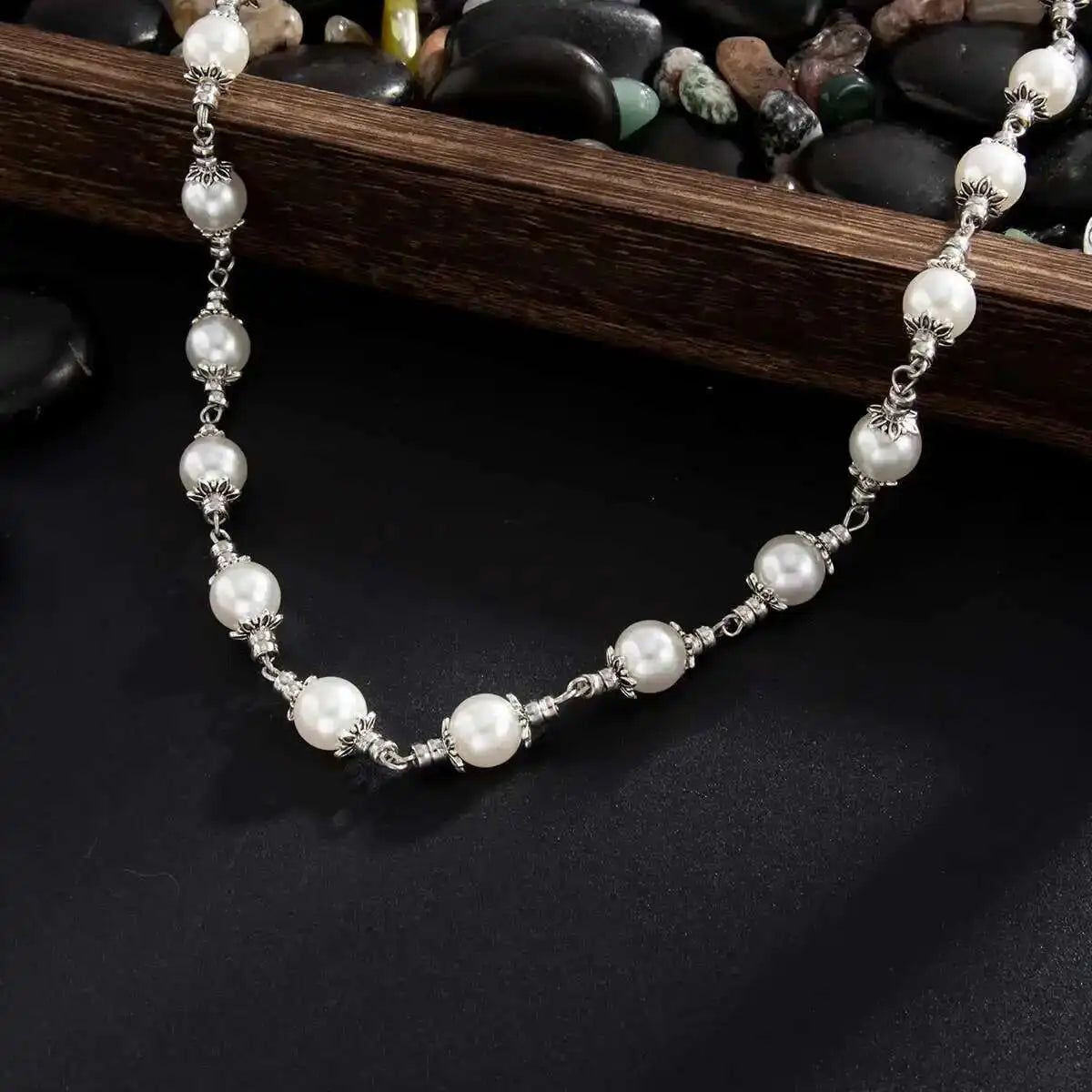 Creative Unique Imitation Pearl Jeans Pants Chain for Women Retro Hip Hop Bag Wallet Keychain Men Jewelry Accessories