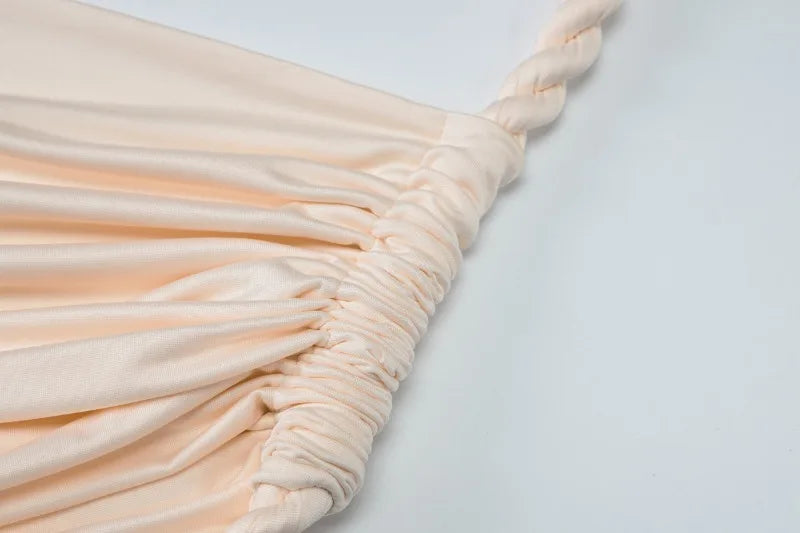 Asymmetrical Ruched Backless High Split Long Dresses 2025 Woman Summer Dress Elegant Sexy Vacation Outfits