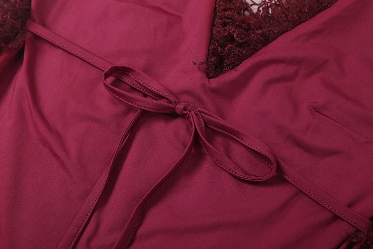 Hipster 2-Piece Set Women Plush Tassel Lace-Up Halter v-Neck Backless Vest+High Elasticity Trouser Sexy Midnight Suits