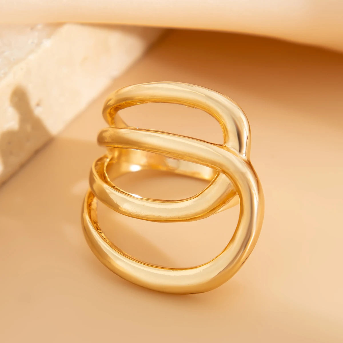 20 Styles Boho Unique Gold Color Petal Flower Rings for Women Punk Geometric Adjustable Rings Couple New Year Jewelry