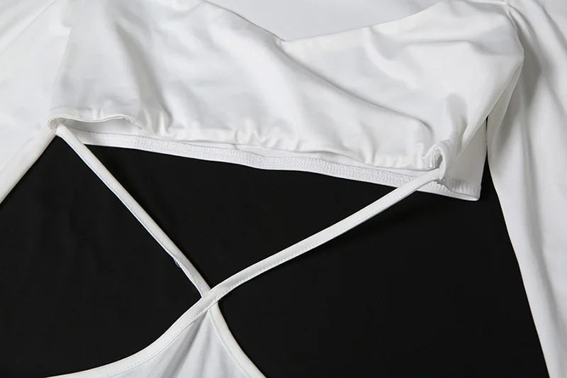 Hollow Long Sleeve Fishtail Maxi Dresses Woman Elegant Clothes White Black Evening Party Dress