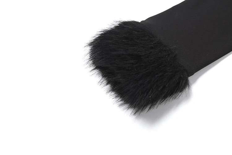 Elegant 2 Piece Set Woman Furry Patchwork Autumn Style Hidden Breasted Full Sleeve Crop Tops+Mini Skirts Fashion Suits