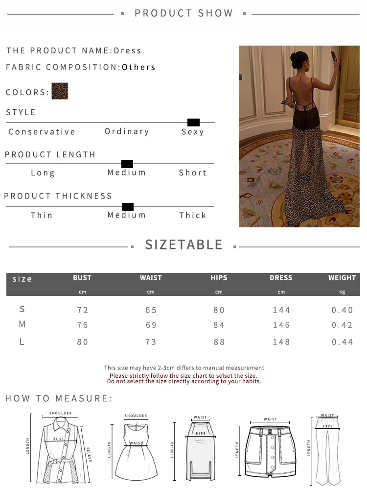 Bandages Cross Backless Dress Women Leopard Print Mesh Patchwork Irregular Hem Low-Neck Fashion Trend Party Bodycon