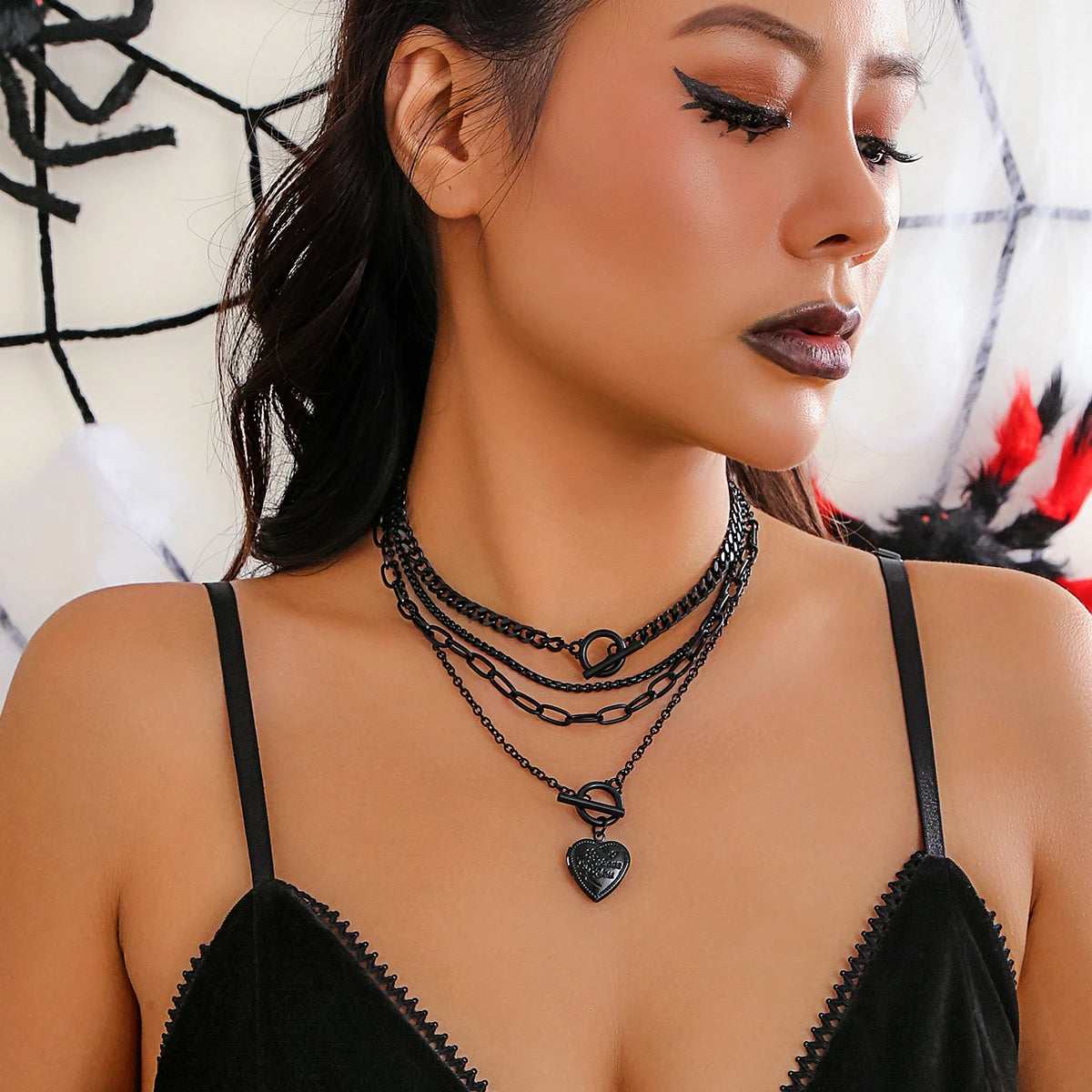 Vintage Multilayer Coin OT Buckle Pendant Choker Necklace for Women Trendy Collar Punk Flat Snake Chain Aesthetic Jewelry Gift