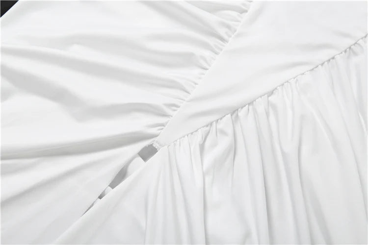 Button Stripe Turtleneck Maxi Dress Women Backless Folds High Split Sleeveless Elegant Fashion Banquet Chic Vestidos