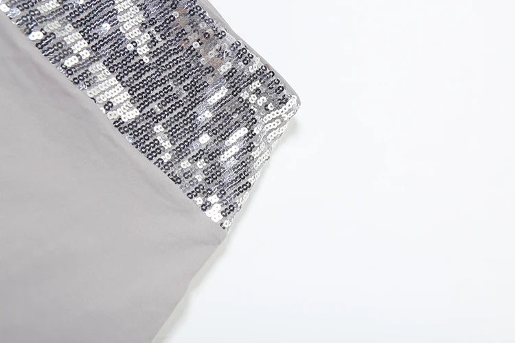 Sexy Y2K Elegant 2 Piece Set Women Summer Backless Cross Bandage Tank Top+Widewaist Sequins Long Skirts Matching Suit