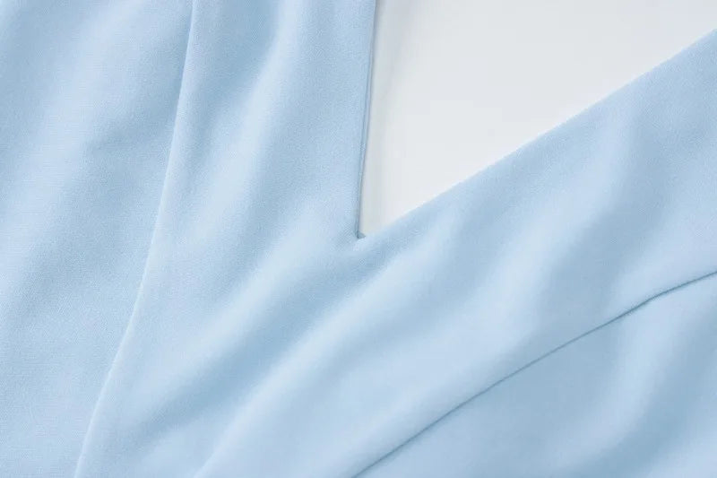 Sexy Cut Out Deep V Backless Fishtail Maxi Dress Summer Blue Party Dresses Women Elegante Evening Gown