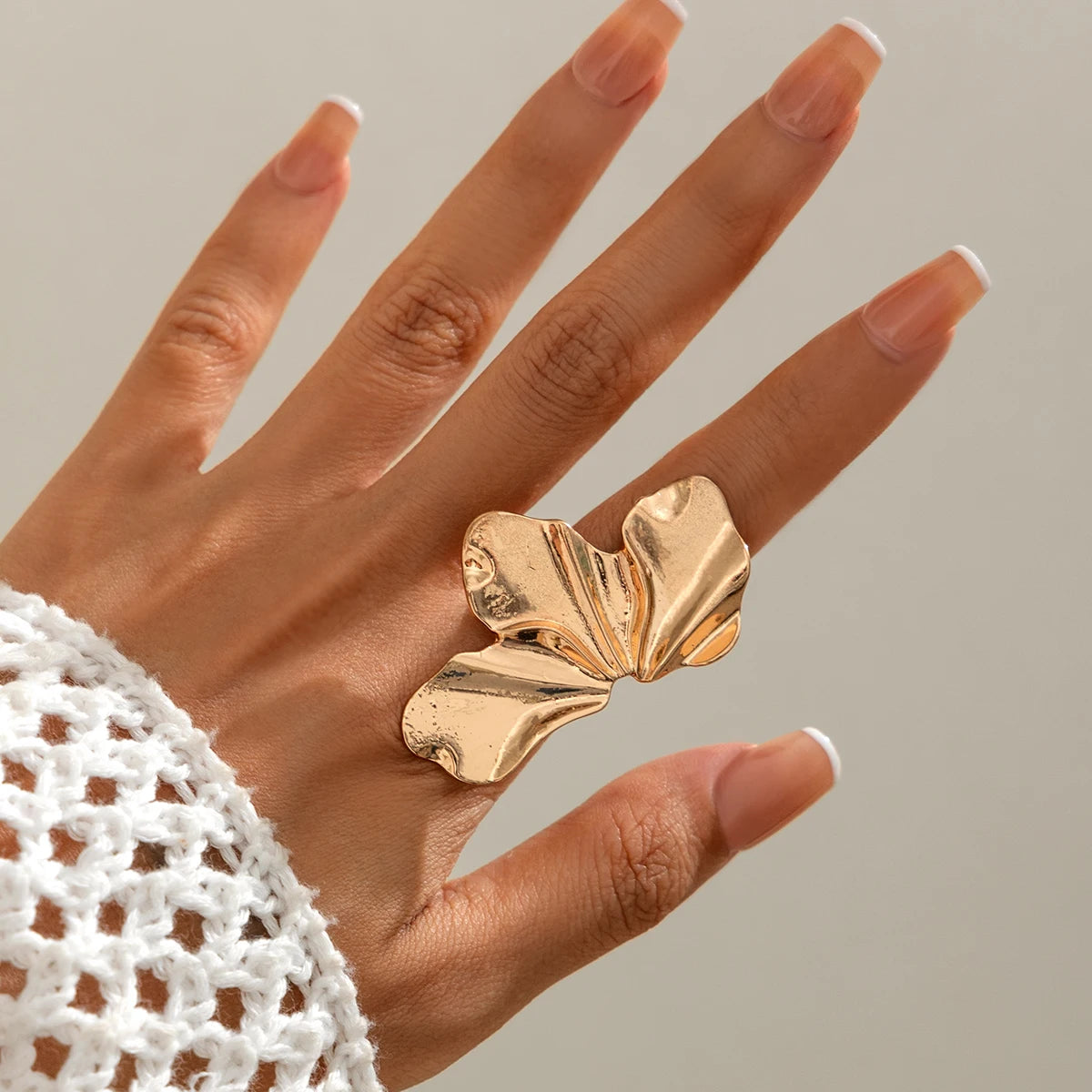18 Styles Vintage Punk Petal Flowers Rings for Women 2025 Trend Goth Geometric Adjustable Rings New Year Party Jewelry