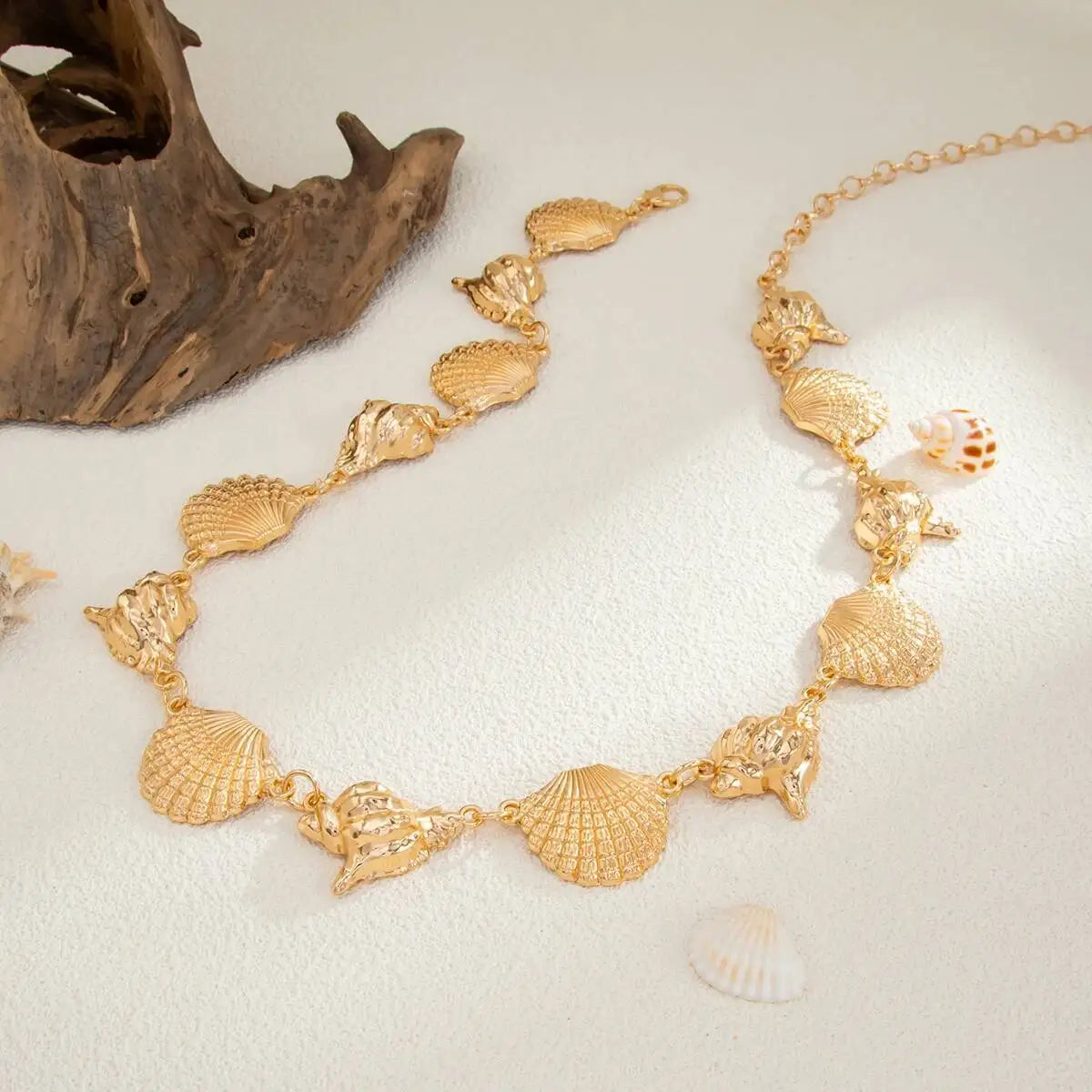Vintage Metal Conch Scallop Waist Chains for Women Summer Beach Bikini Sexy Dress Belly Belt Rave Festival Body Jewelry