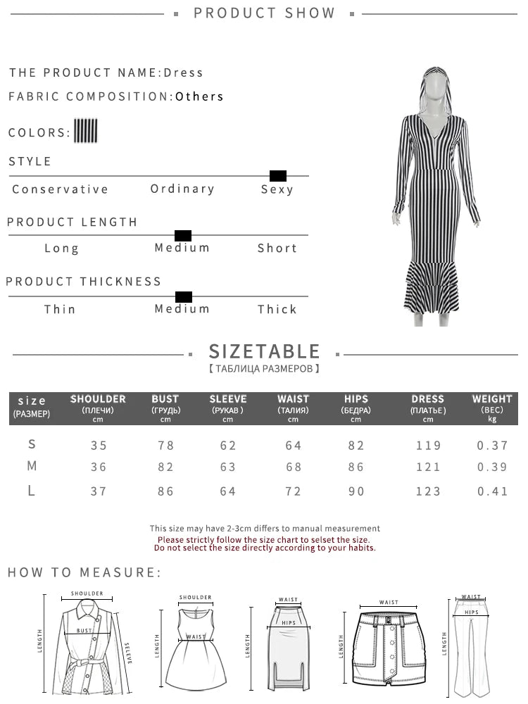 Sleeveless Fashion Stripes Dress Women Sexy Hooded Ruffled Hem Patchwork Full Chic Elegant Evening Party Club Bodycon