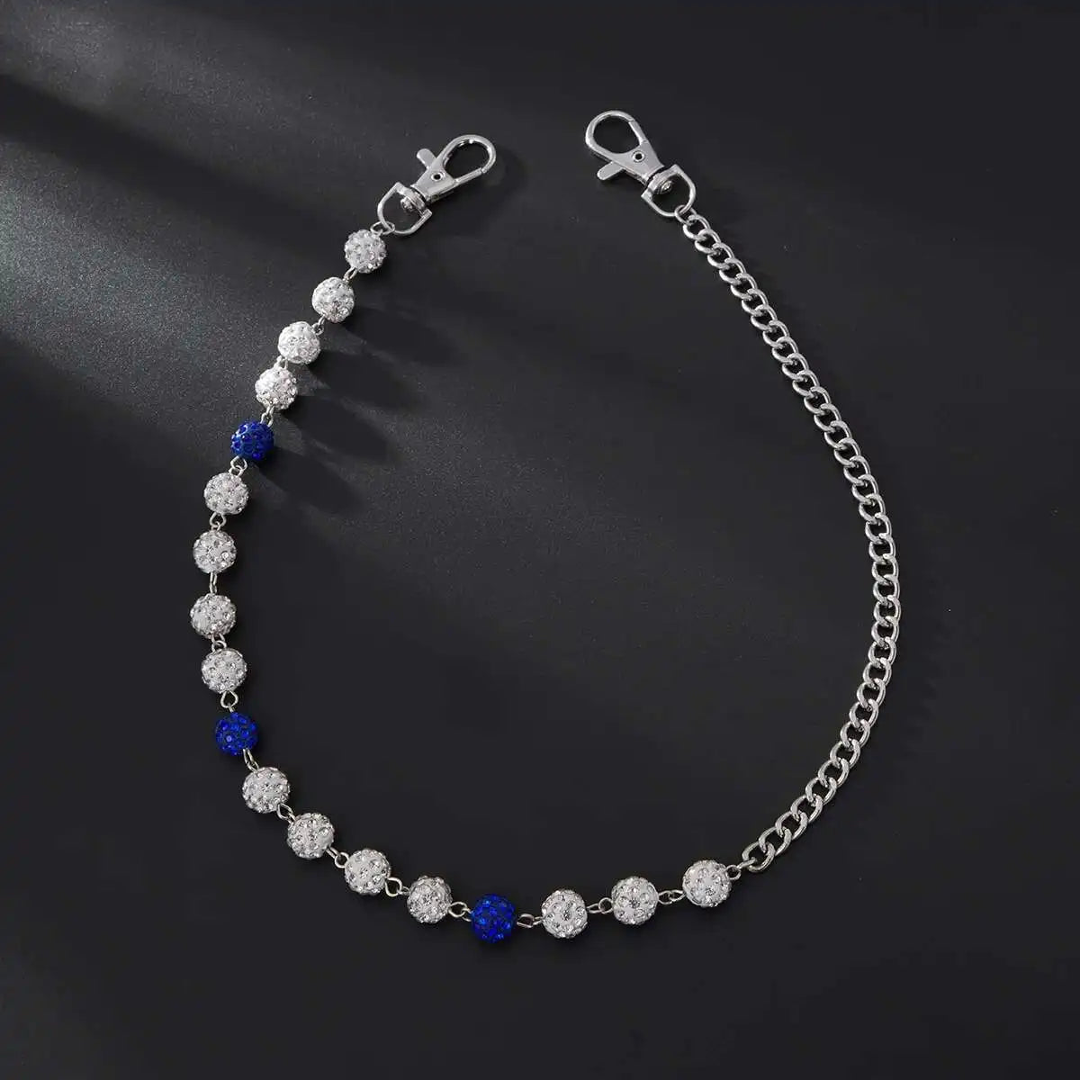 Harajuku Hip Hop Rhinestone Keychains Wallet Belt Jeans Trousers Hipster Pants Bag Chains Rock Jewelry for Men Trend