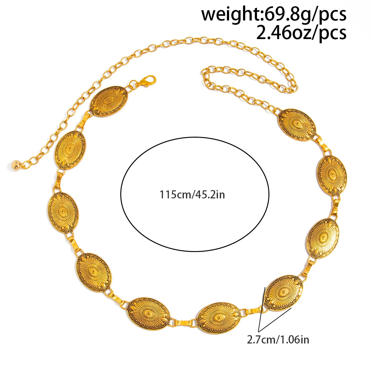 Ethnic Gypsy Carving Coin Waist Belly Chain for Women Summer Bikinis Goth Adjustable Dress Jeans Belt Body Jewelry New