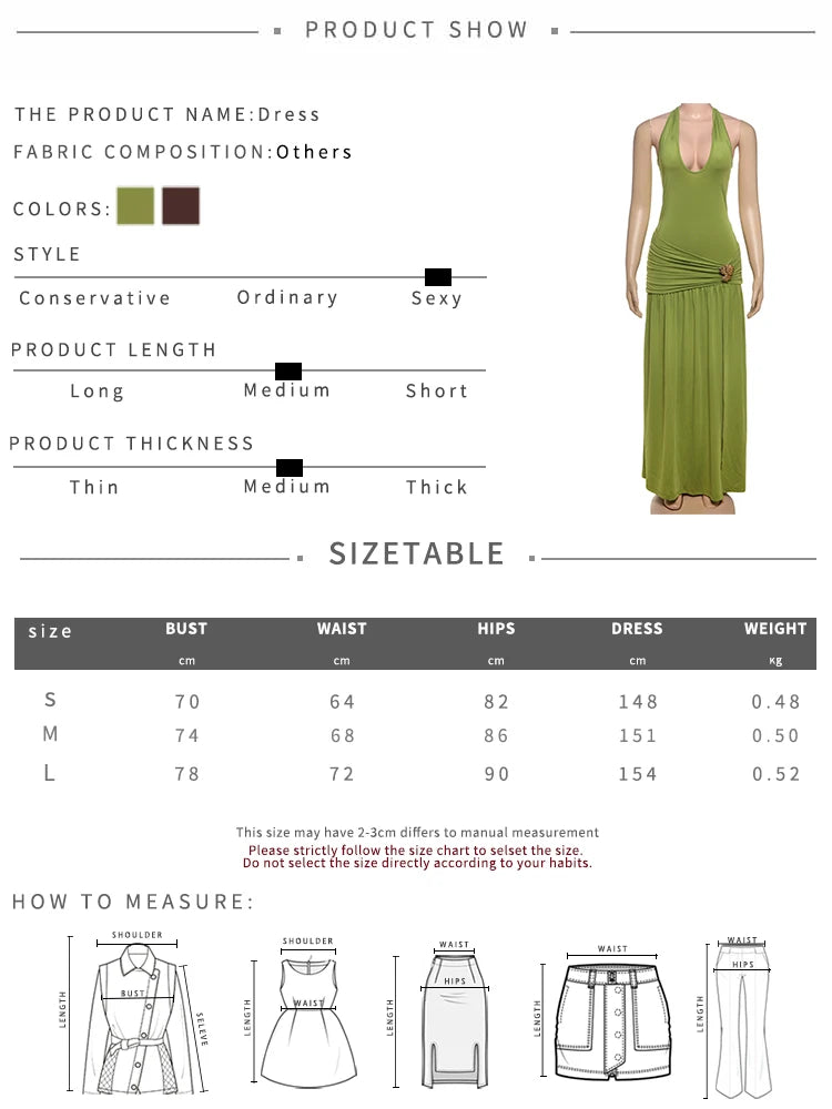 Peach Buttocks Maxi Dress Women Halter Bandage Backless Side Split Low-Neck Sleeveless Metal Trim Elegant Vestidos