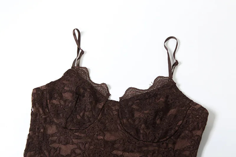 Spaghetti Strap V Neck Backless Maxi Dress Sexy Elegant Lace Evening Party Dresses Women Summer 2025