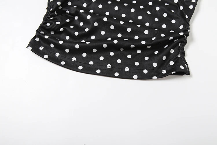 Hipster Y2K Halter Women Polka Dots Print Tank Tops Summer Elegant Sexy Fashion Wild Basic Streetwear Basic Wild Vest