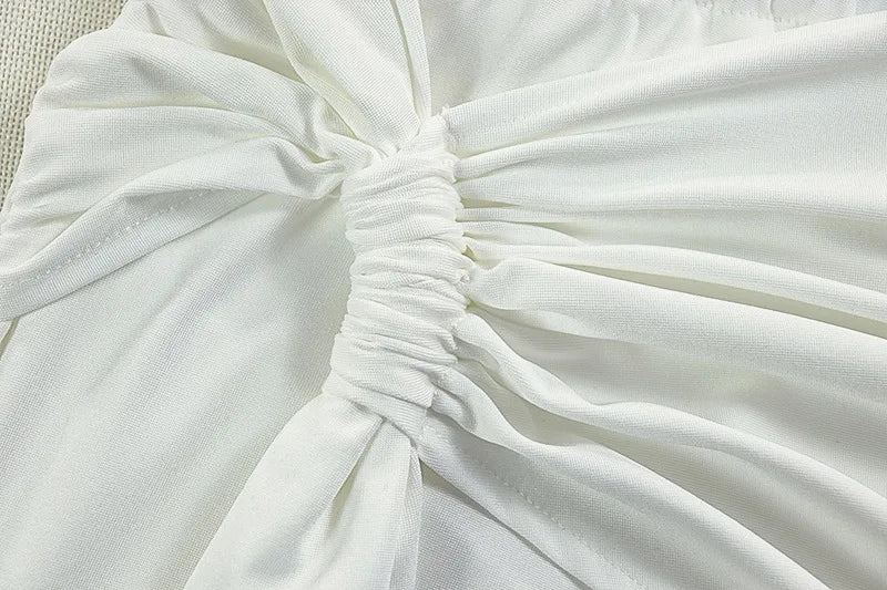 Irregular Hollow One Shoulder Maxi Dress Women Skew Collar Backless Ruched Kink Ribbon Prom Party Elegant Vestidos