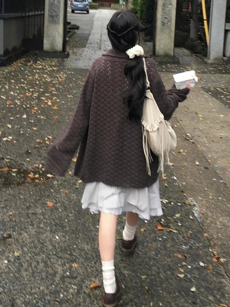 Classic Basics Sweater Women Autumn Casuals Long Sleeve Button Pocket Elastic Streewear Daily Simple Trend Coat