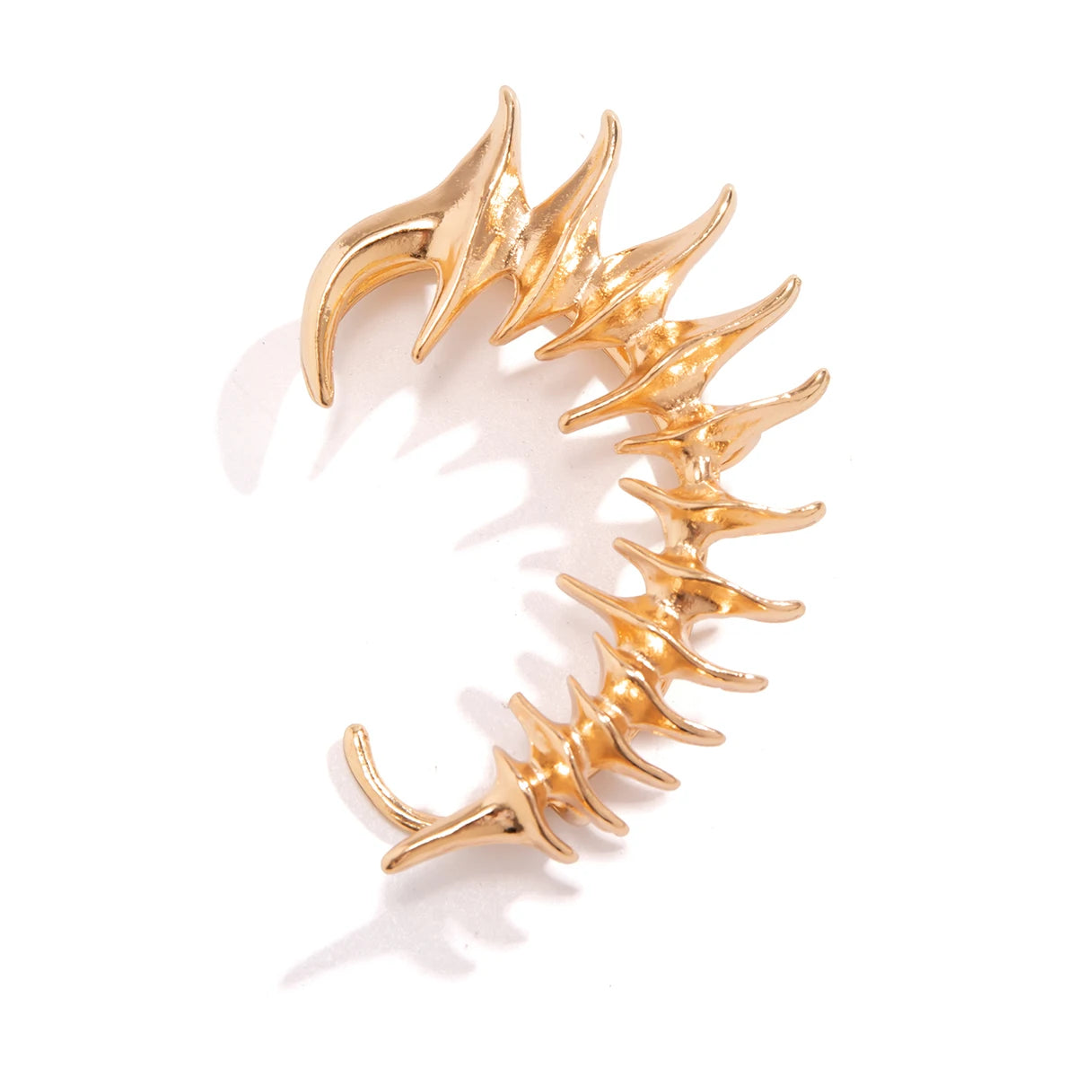 1PC Unique Left Ear Spine Bone Clip Earrings for Women No Piercing Fake Cartilage Geometric Clips Jewelry Accessories