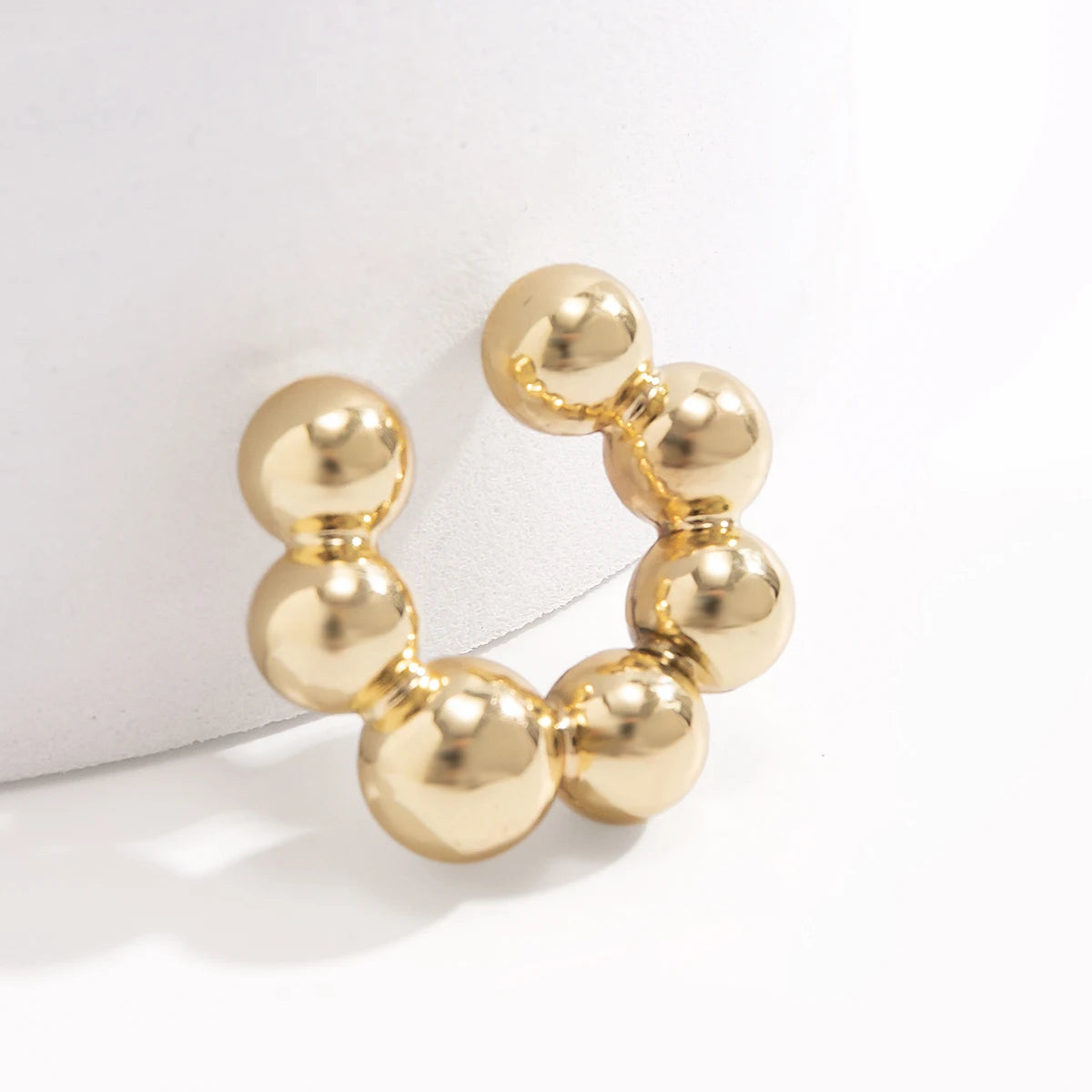 1Pair Unique Punk CCB Ball Beads Clip Earrings for Women Trendy No Piercing Ear Cuff Fake Cartilage Earring Jewelry Accessories
