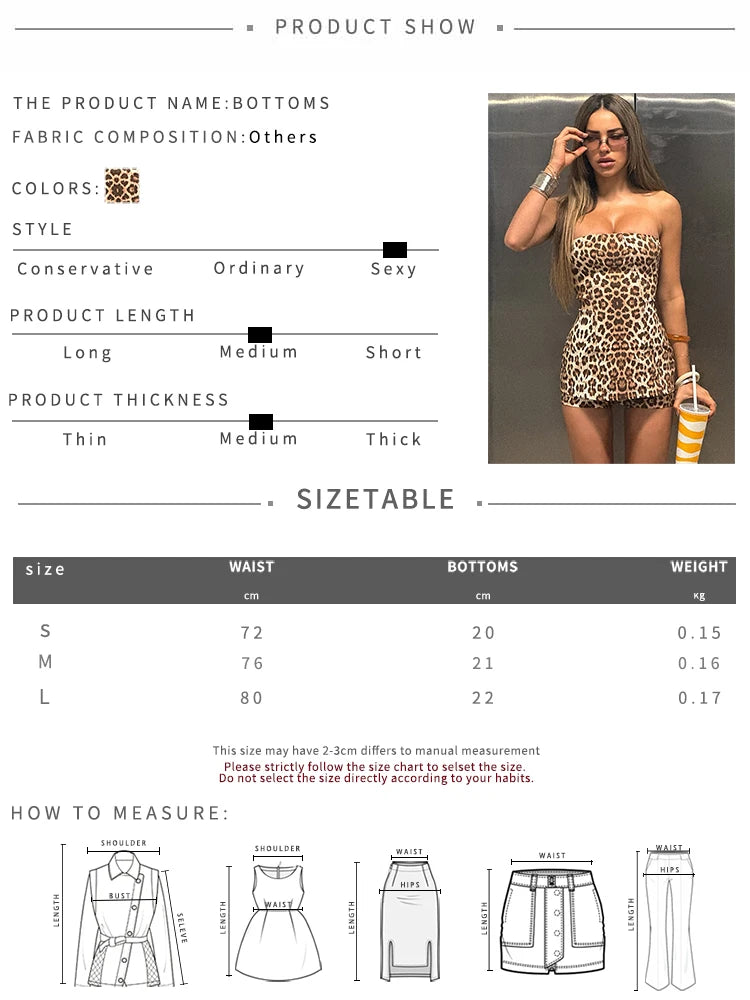 Sleeveless Coquette Party Sexy 2 Piece Set Women Wild Leopard Print Tight Tops+Bike Short Midnight Club Stretch Suits