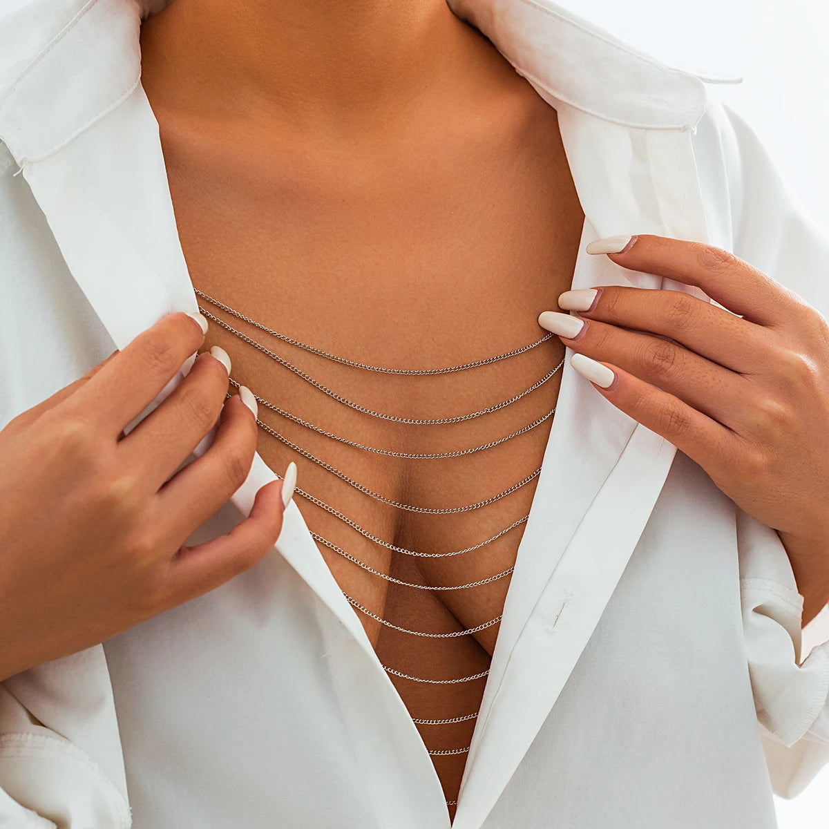 Multilayer Tassel Lingerie Back Chain for Women Summer Bikini Sexy Bra Chest Body Jewelry Nightclub Accessories Party