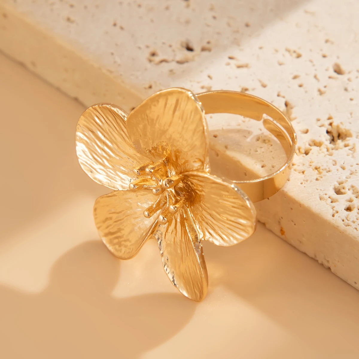 18 Styles Vintage Punk Petal Flowers Rings for Women 2025 Trend Goth Geometric Adjustable Rings New Year Party Jewelry