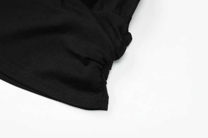 Hardwear Detail Hollow Backless Halter Top Black Tanks & Camis Sexy Summer Deep V Neck Crop Tops Woman