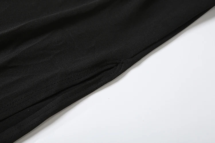 Casual Elegant 2 Piece Set Women o-Neck Skinny High Splits Maxi Dress+Solid Straight Pants Daily Simple Fashion Suit