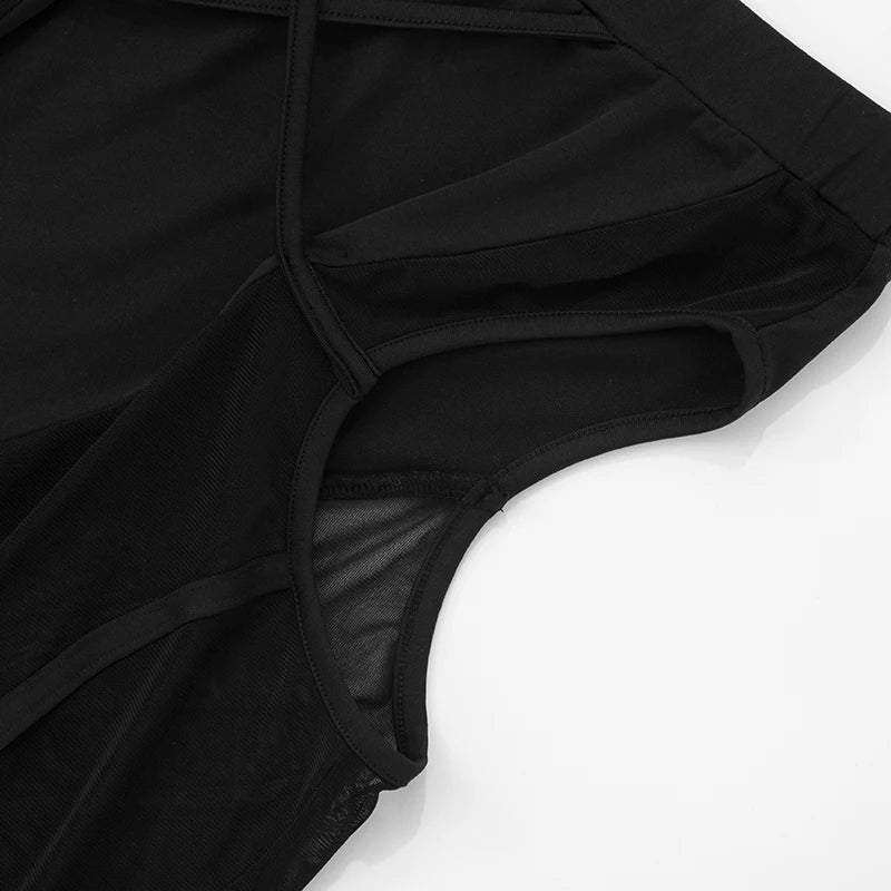 Mesh See Through Sexy Pants Women Irregular Hollow Skinny Peach Hip Midnight Fashion Club Party Coquett Wild Bottoms