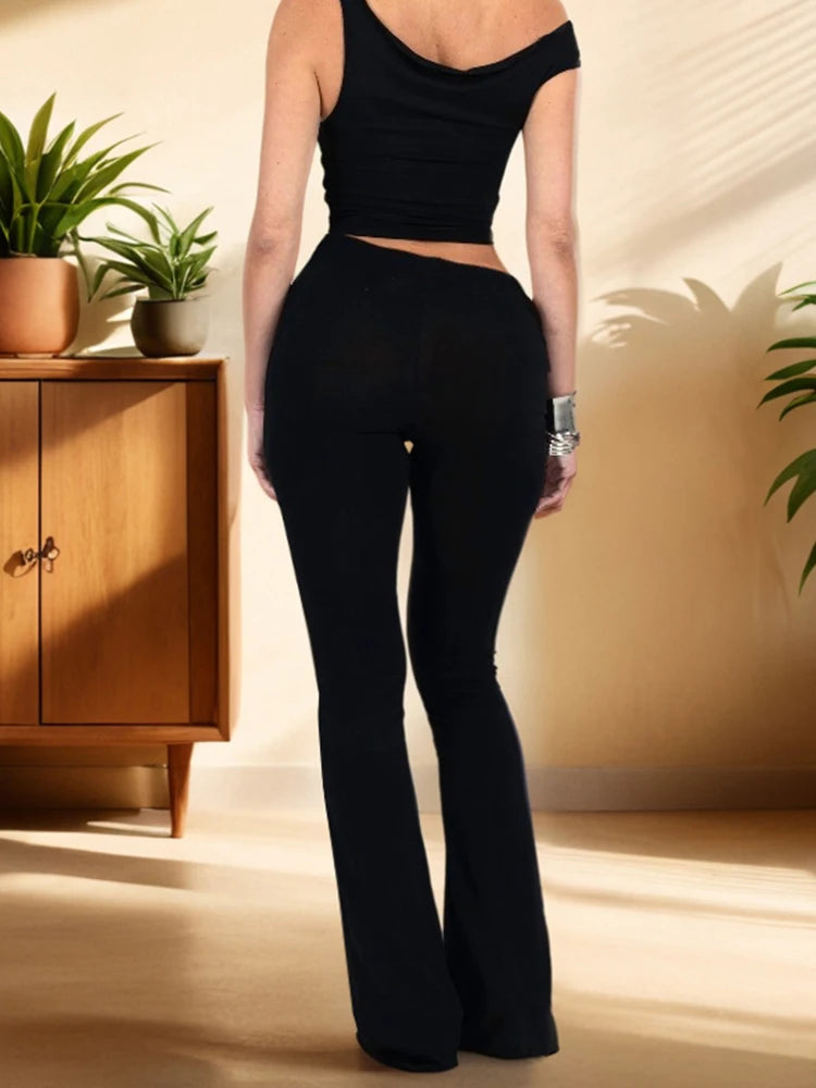 Casual Sporty Long Pants Women Ruched Elastic Waist Skinny Peach Hip Daily Simple Fashion Classic Streetwear Bottoms