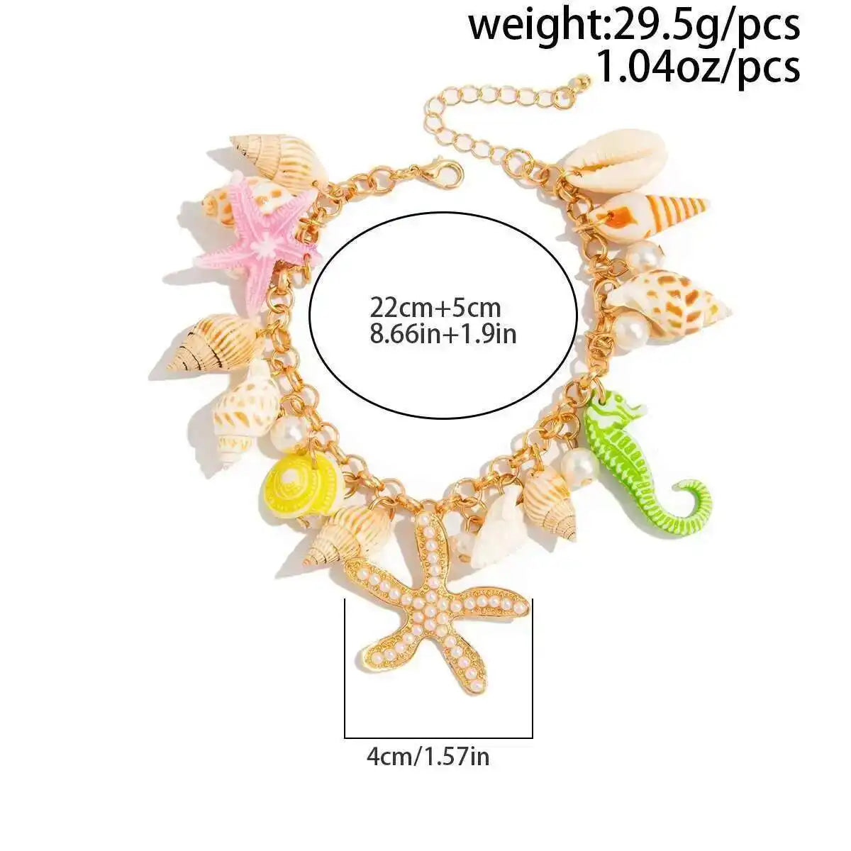 2 Styles Bohemia Starfish Conch Pendent Anklet for Women Summer Beach Party Foot Chains Y2K Charm Aesthetics Jewelry