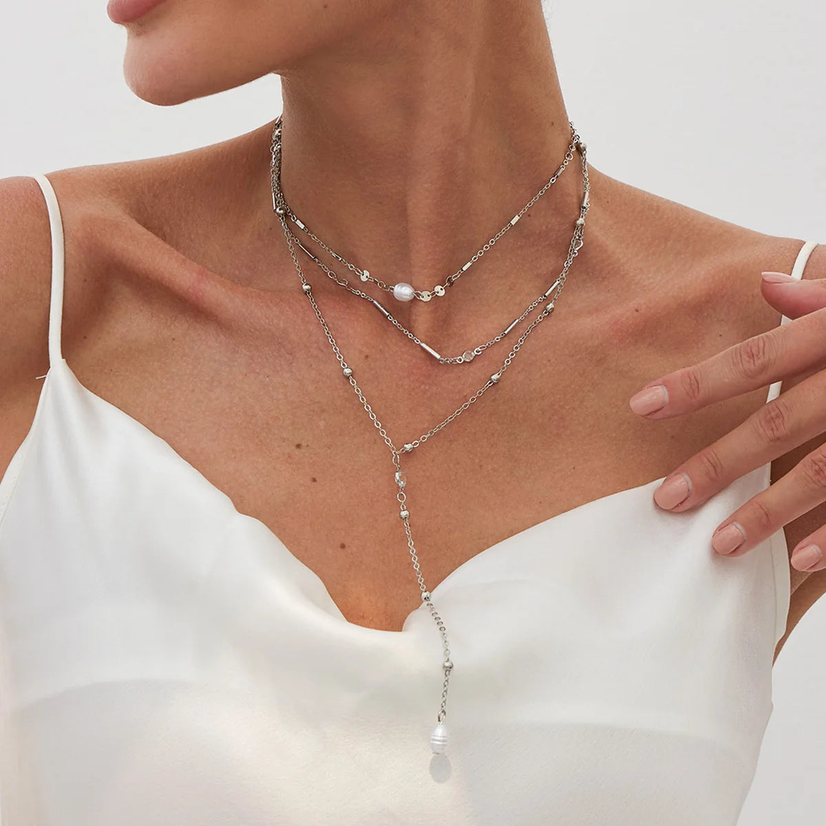 Vintage Imitation Pearl Long Tassels Pendant Necklaces For Women Bohemia Elegant Summer Party Banquet Charm Jewelry