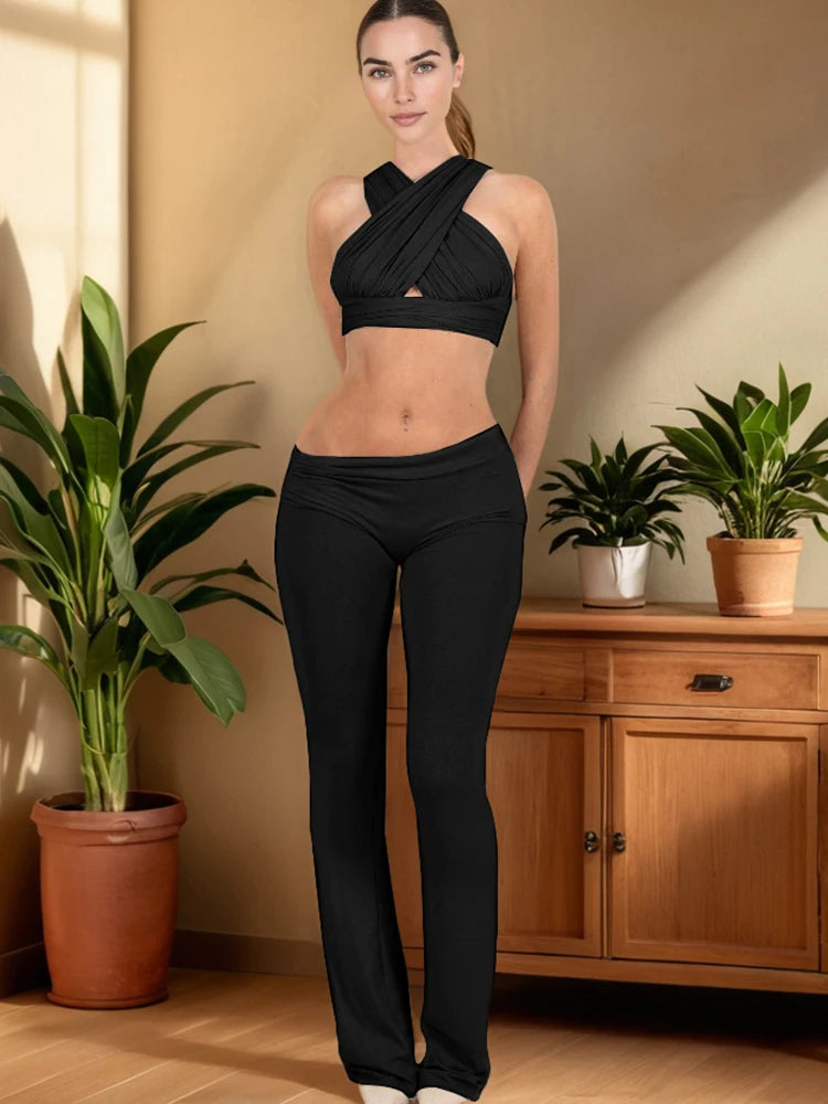 Casual Sporty Long Pants Women Ruched Elastic Waist Skinny Peach Hip Daily Simple Fashion Classic Streetwear Bottoms