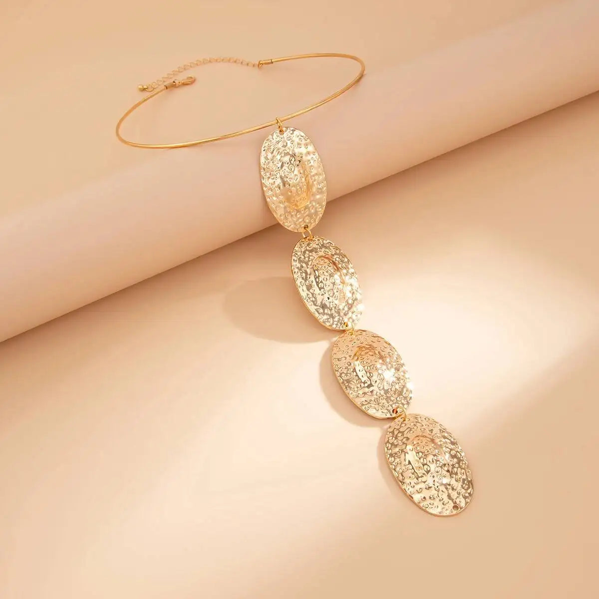Vintage Irregular Geometric Metal Pendant Choker Necklace for Women Collares Sexy Torques Chest Chain Wedding Jewelry