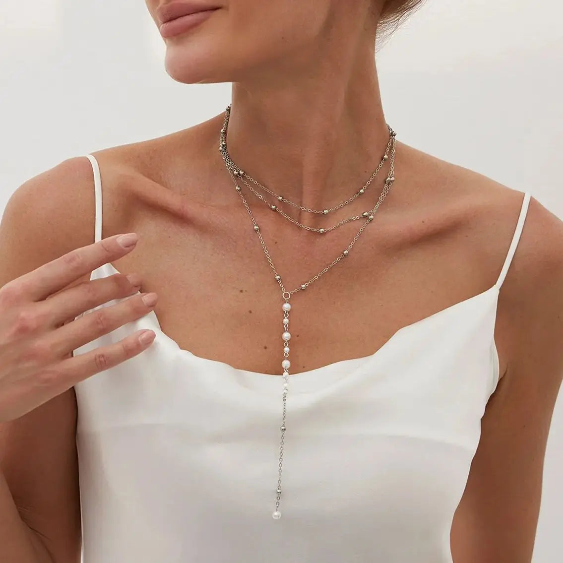 Vintage Imitation Pearl Long Tassels Pendant Necklaces For Women Bohemia Elegant Summer Party Banquet Charm Jewelry