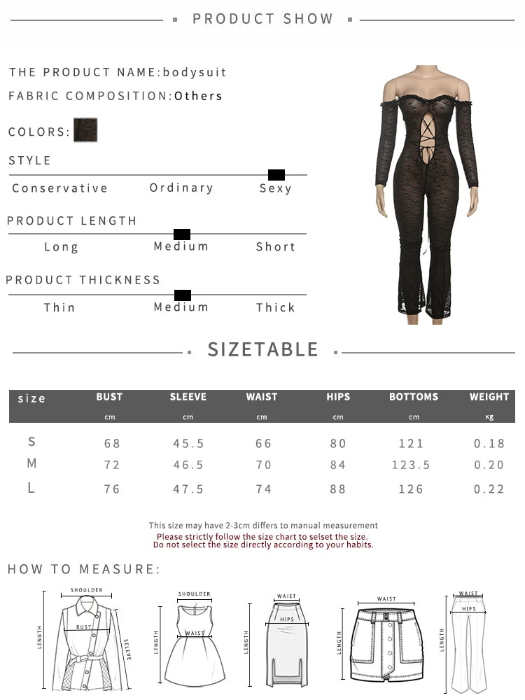 Sexy Hollow Women Jumpsuits Autumn Trend Off Shoulder Backless Full Sleeve Skinny Peach Hip Club Coquette Overalls