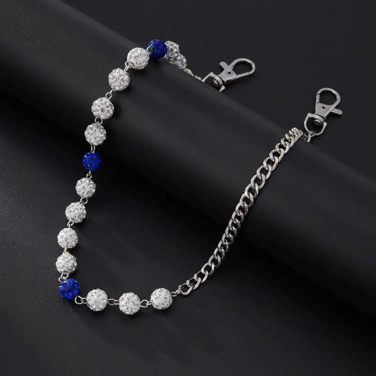 Harajuku Hip Hop Rhinestone Keychains Wallet Belt Jeans Trousers Hipster Pants Bag Chains Rock Jewelry for Men Trend