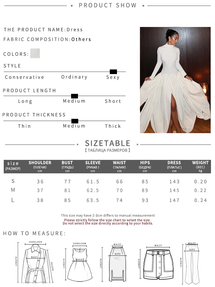 Turtleneck Elegant Irregular Hem Dress Women Fashion Classic Patchwork Full Sleeve Ruched Trend Sexy Party Long Bodycon