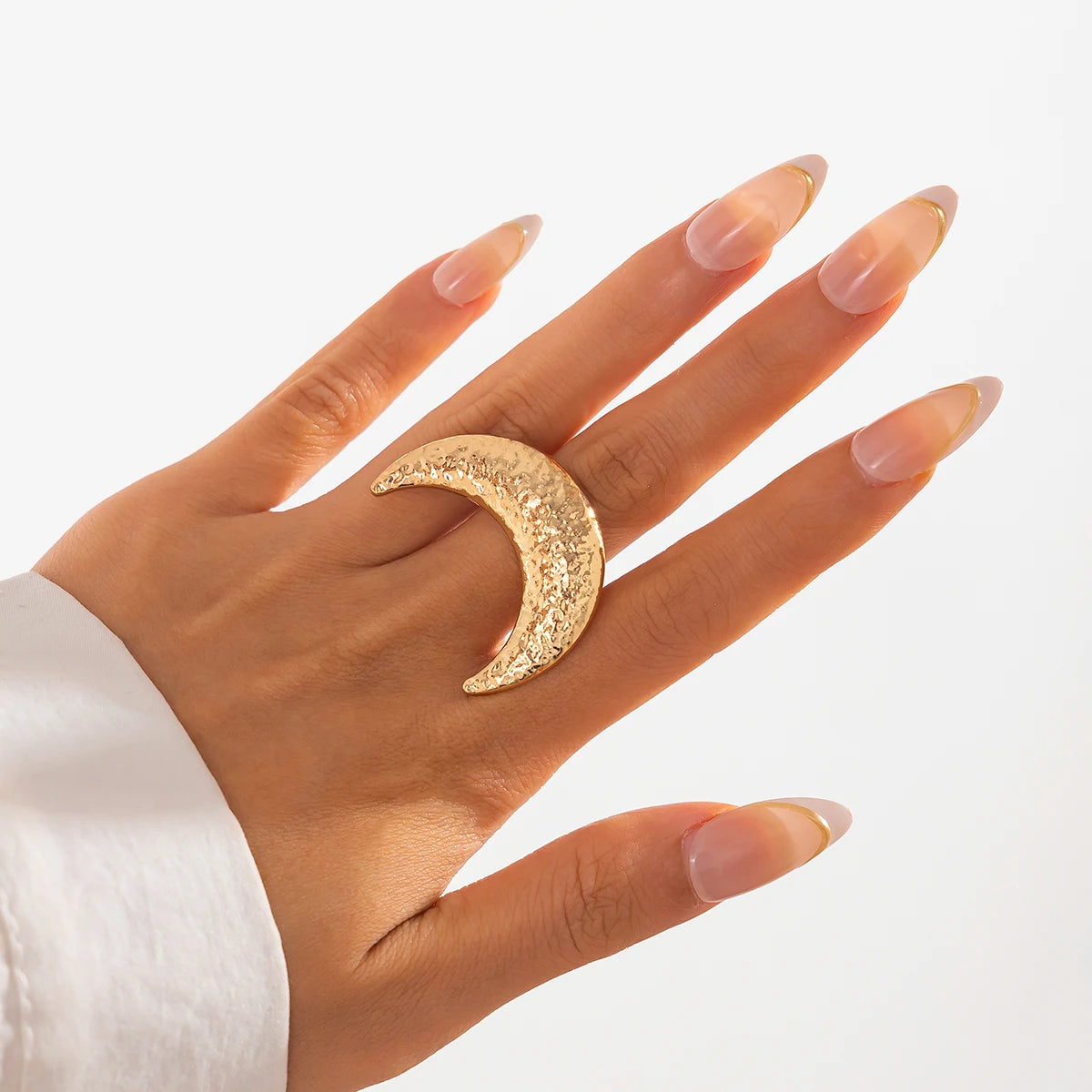 27 Styles Unique Exaggerated Big Flower Starfish Moon Rings Women Punk Geometric Adjustable Finger Ring Grunge Jewelry