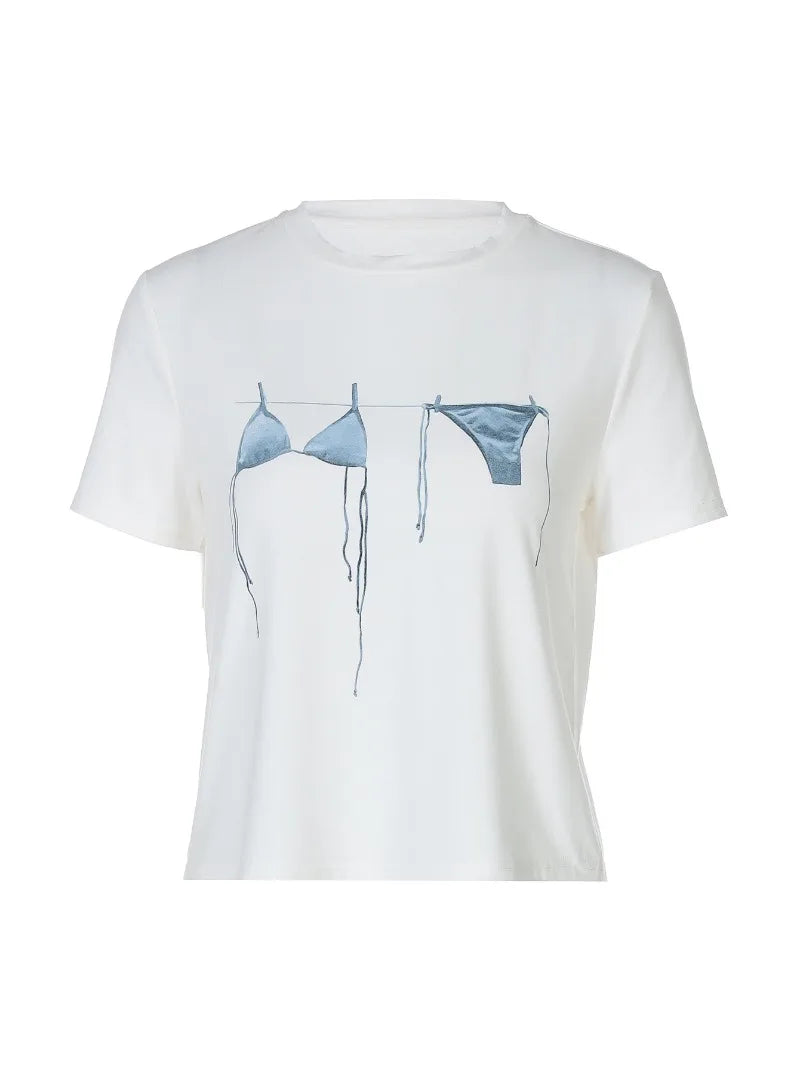 Woman Summer Top Funny White Graphic Tees Casual Short Sleeve T Shirts Female Clothing