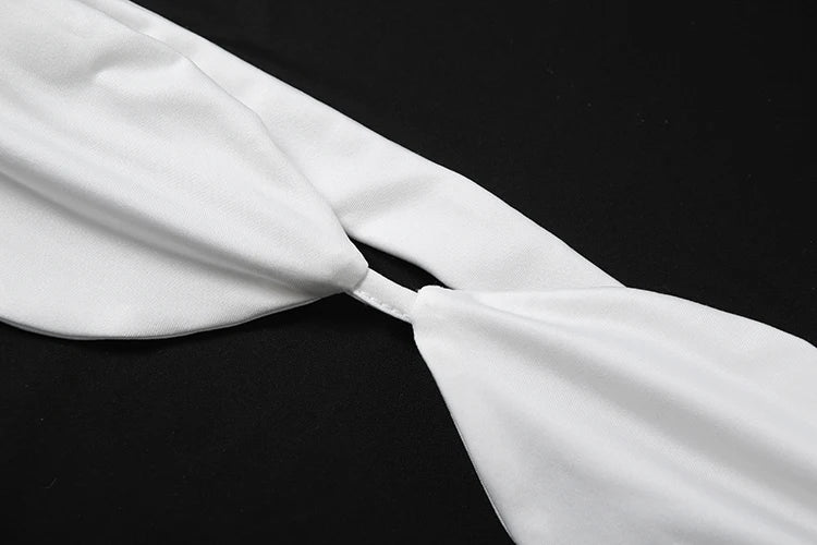 Fashion Sexy 2-Piece Set Women Halter Low-Neck Backless Vest+Fluffy Elastic v-Waistb Split Shorts Skirts Midnight Suits