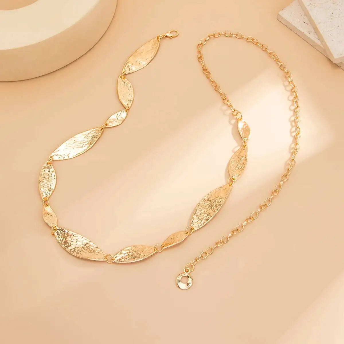 Vintage Irregular Leaf Waist Chains for Women Summer Beach Bikinis Sexy Adjustable Waistband Belly Belt Body Jewelry