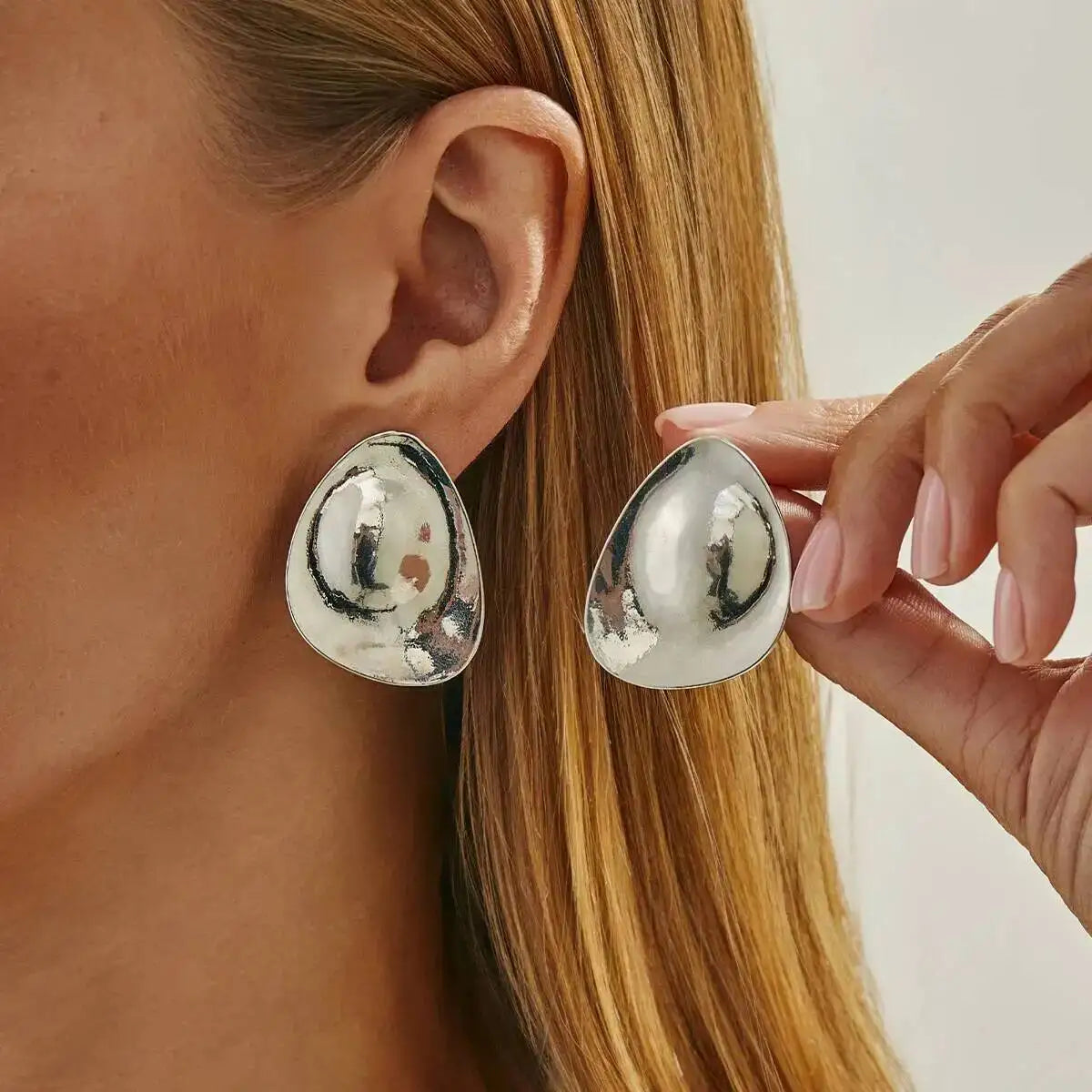 Minimalist Winter Irregular Metal Triangular Stud Earrings Women Fashion Geometric Party Jewelry Accessories Gifts