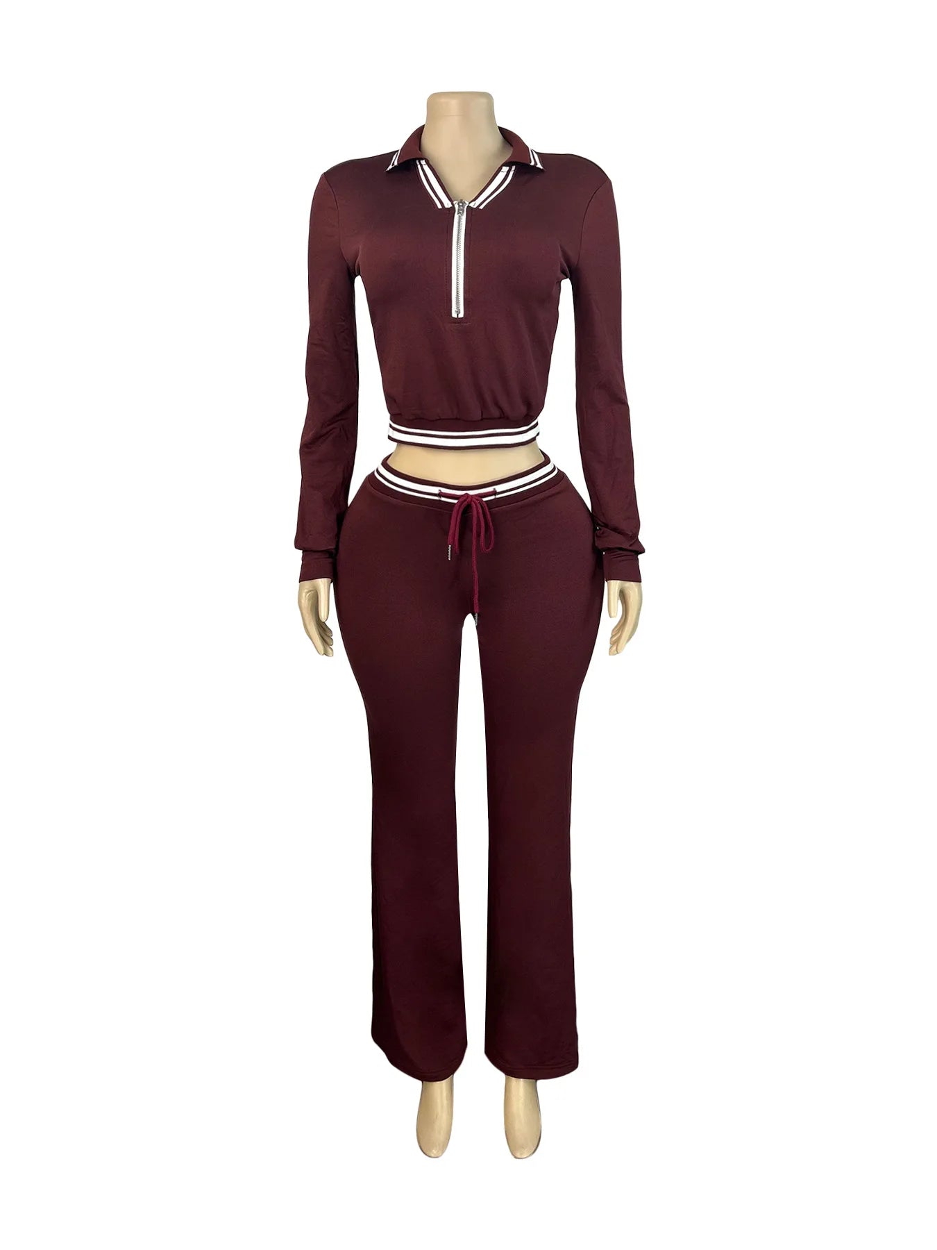 Casual 2-Piece Set Women Tracksuit Zip Full Crop Jacket+Sweatpants Matching Streetwear Sporty Autumn Fashion Outfits