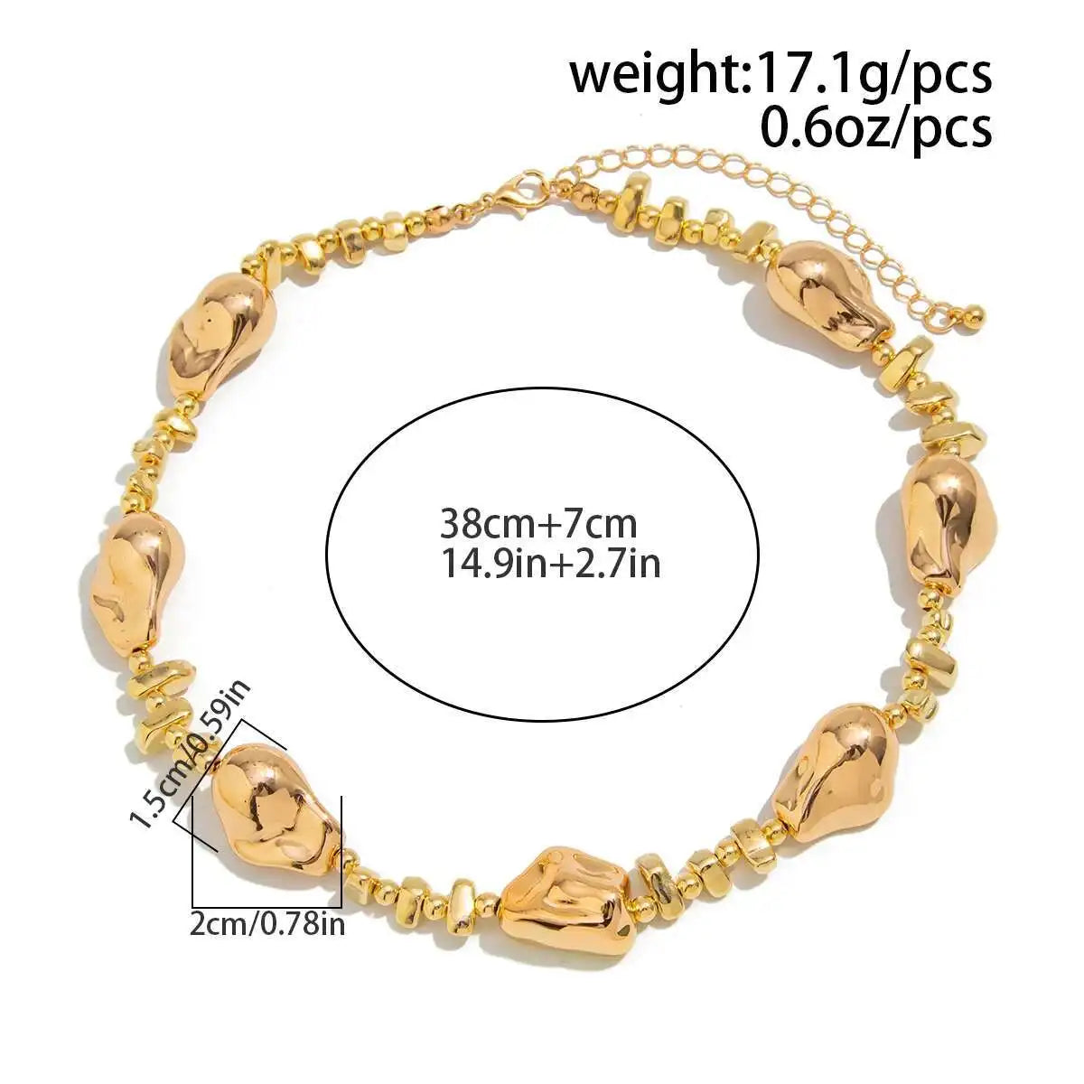 Vintage Plastic Irregular Beads Clavicle Chain Necklace for Women Trend 2025 Goth Adjustable Choker Aesthetic Jewelry